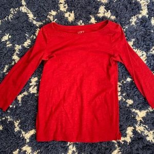 Deep Red Loft 3/4 Sleeve Shirt